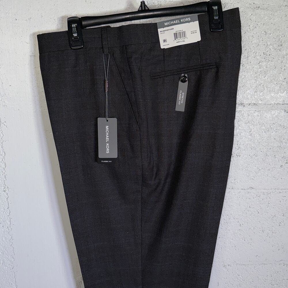 Michael Kors Men ClassicFit Wool-Blend Suit Separate Pants Brown/blue 44X32 $200